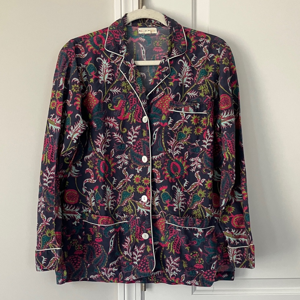 Rare Roller Rabbit Paisley Long Sleeve Pajama Top